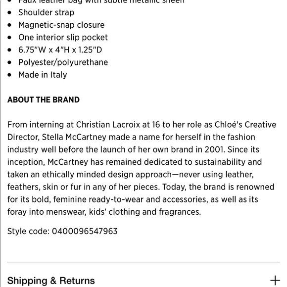 Stella McCartney Falabella Purse w/ receipt - Picture 2 of 15